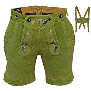 Women’s Lederhosen Oktoberfest Bavarian Costume Traditional German Outfit Shorts